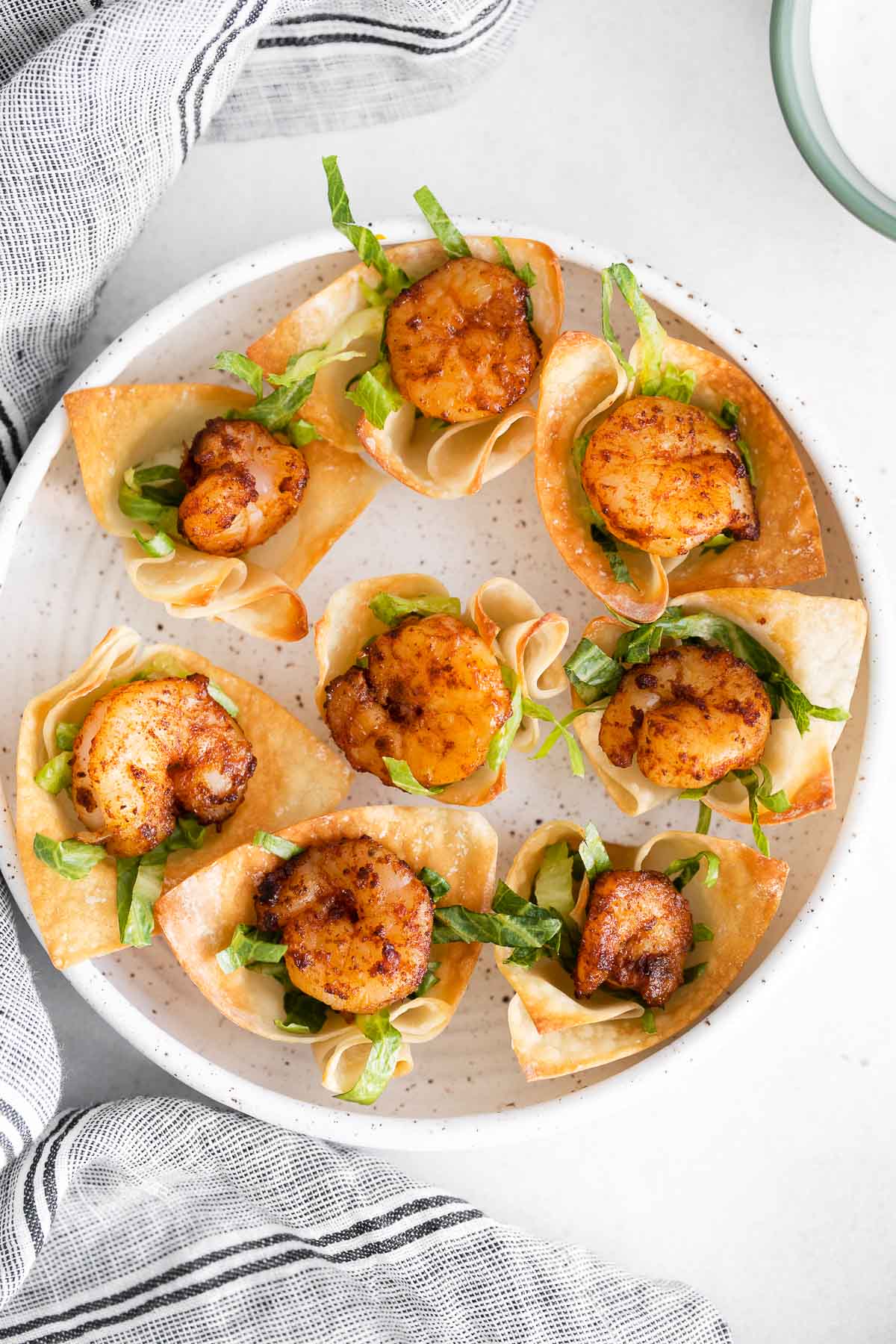 Shrimp Taco Bites with Cilantro Cream Sauce - Super Bowl Snacks