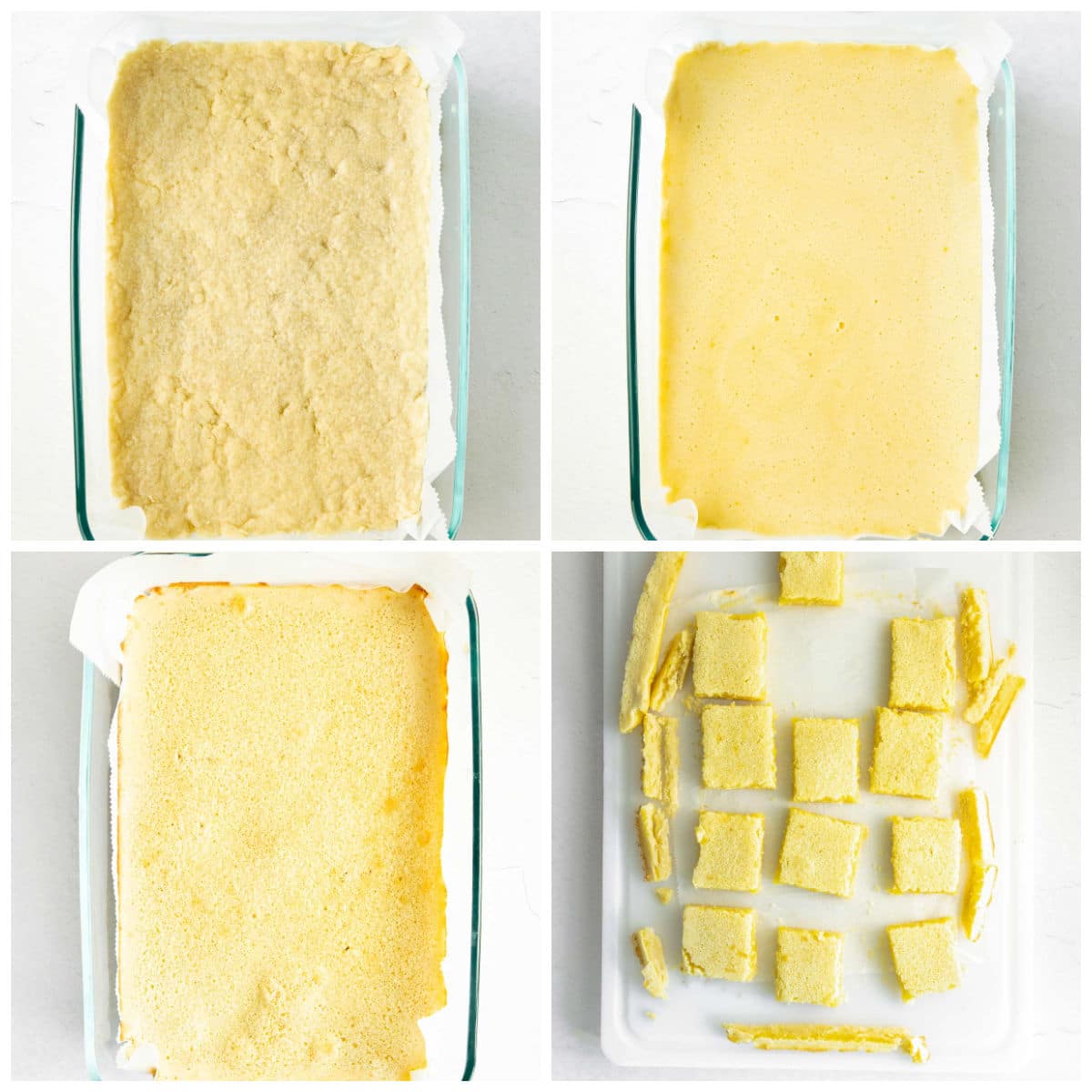 lemon bar crust and bars process in a 11 x 7-inch baking dish