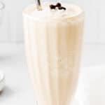 coffee milkshake in a tall glass