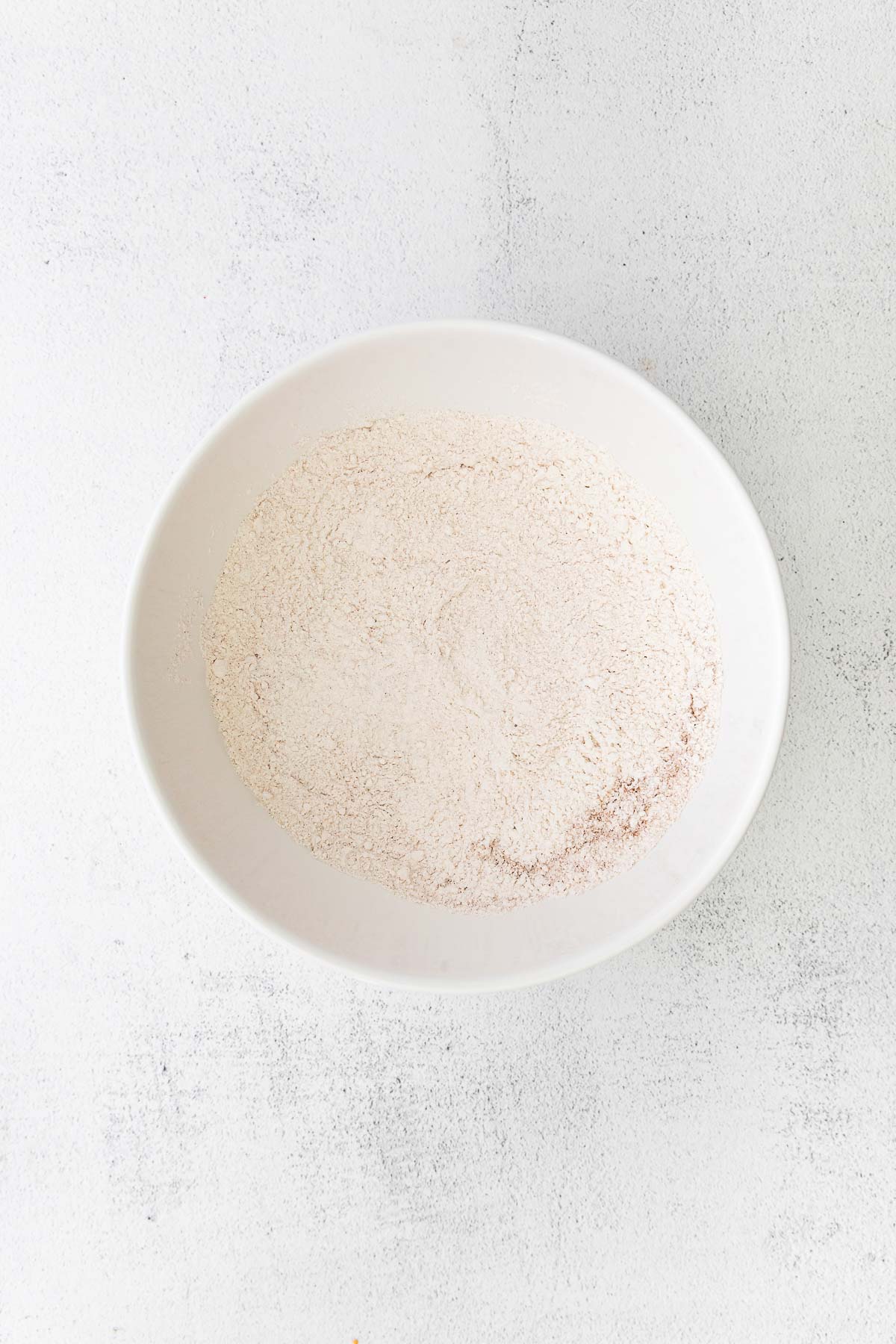 flour mixture in a white bowl