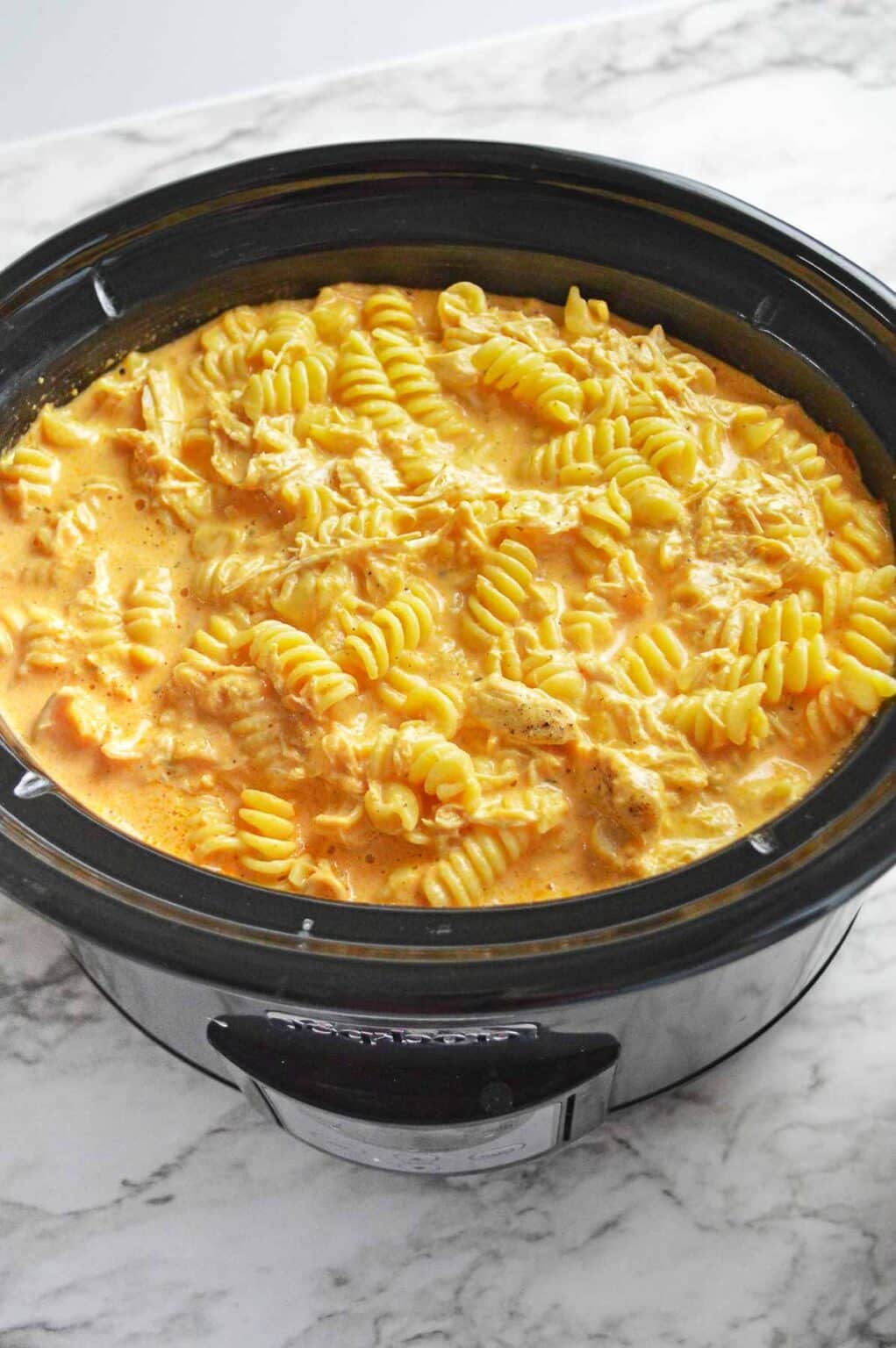 Easy Crock Pot Buffalo Chicken Mac and Cheese To Simply Inspire