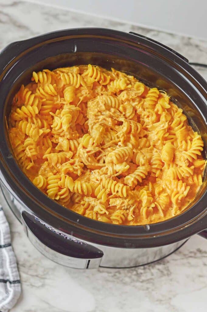 Easy Crock Pot Buffalo Chicken Mac and Cheese - To Simply Inspire