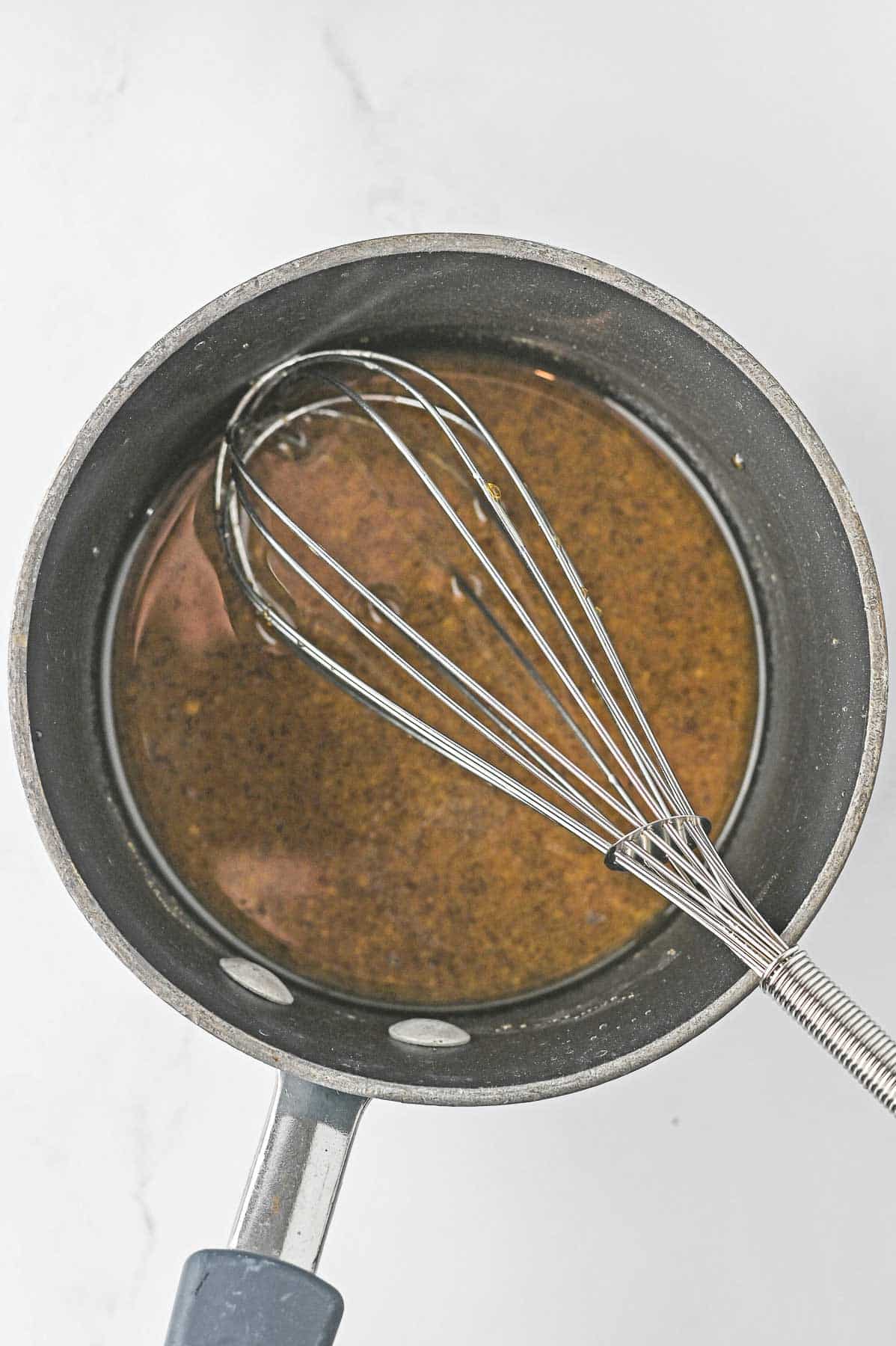 Bacon grease in a small pot.