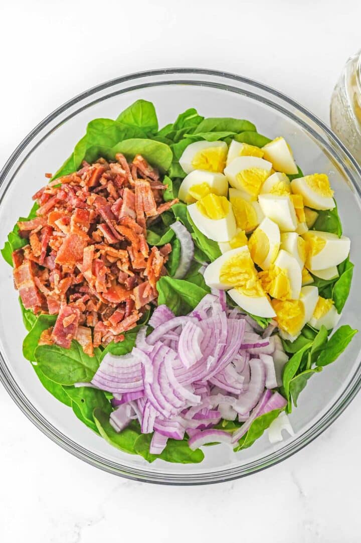 Best Spinach Salad with Warm Bacon Dressing - To Simply Inspire