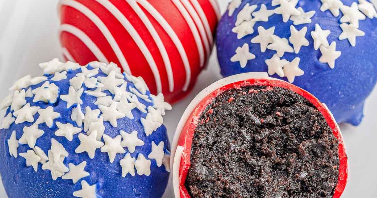 Easy Red White and Blue Oreo Balls Patriotic Dessert