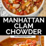 Manhattan clam chowder is a savory and flavorful soup made with fresh clams, vegetables, and a tomato-based broth. It is a classic dish that originated in Manhattan and has become a popular