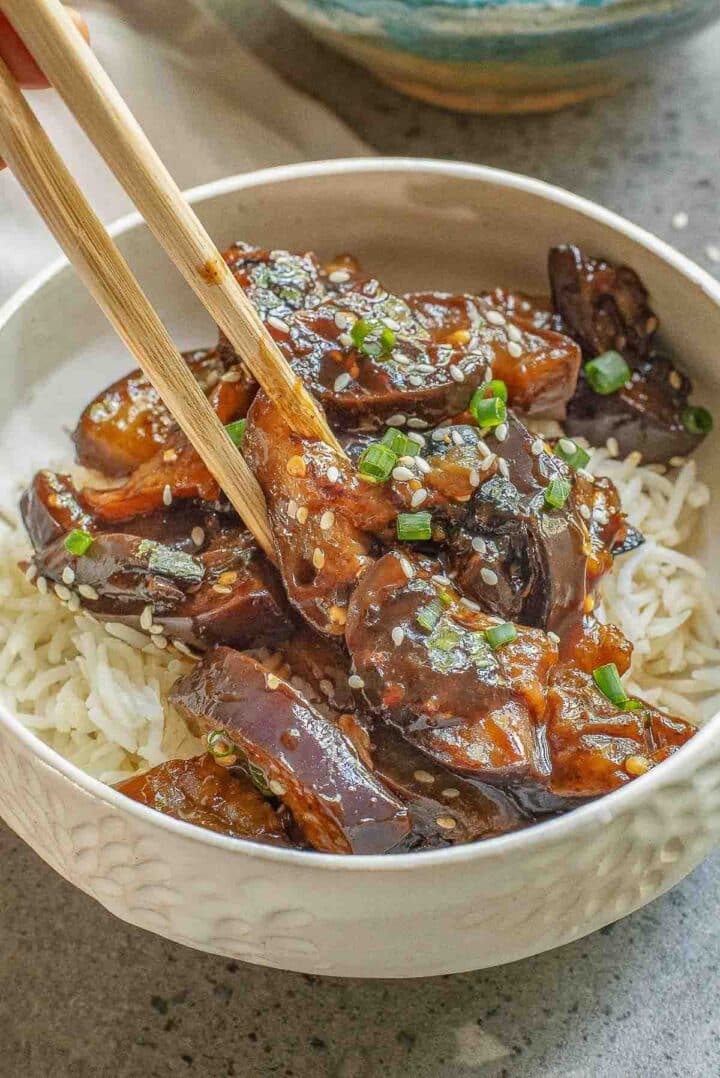 Best Chinese Eggplant with Soy Garlic Sauce - To Simply Inspire