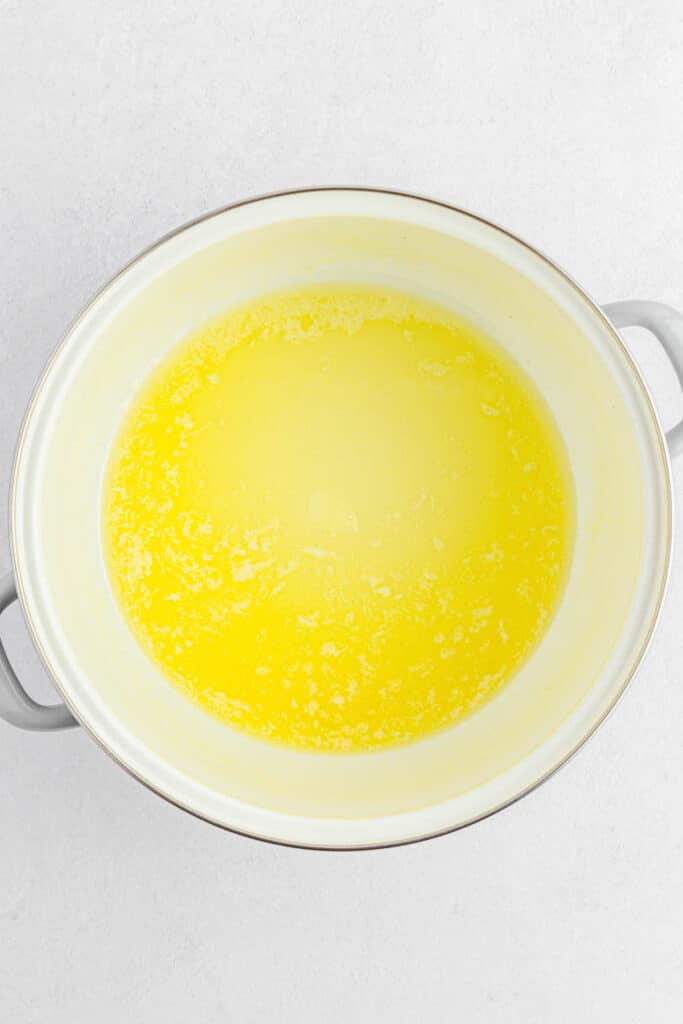 A pot of melted butter and salt.